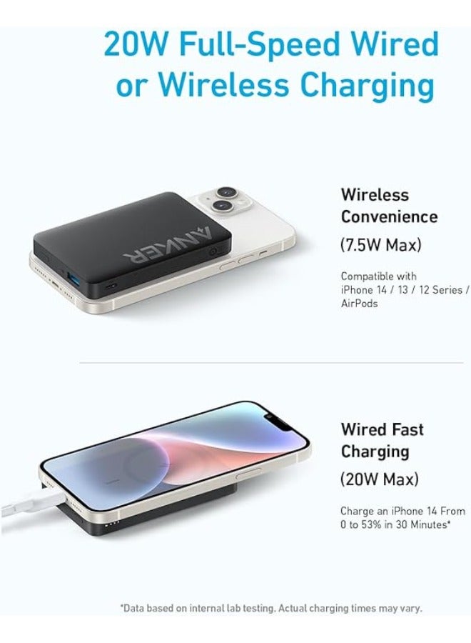 10000 mAh Anker 334 MagGo Battery ( Powercore 10k ) 20W, Magnetic Power Bank, USB-C & Wireless Portable Charger