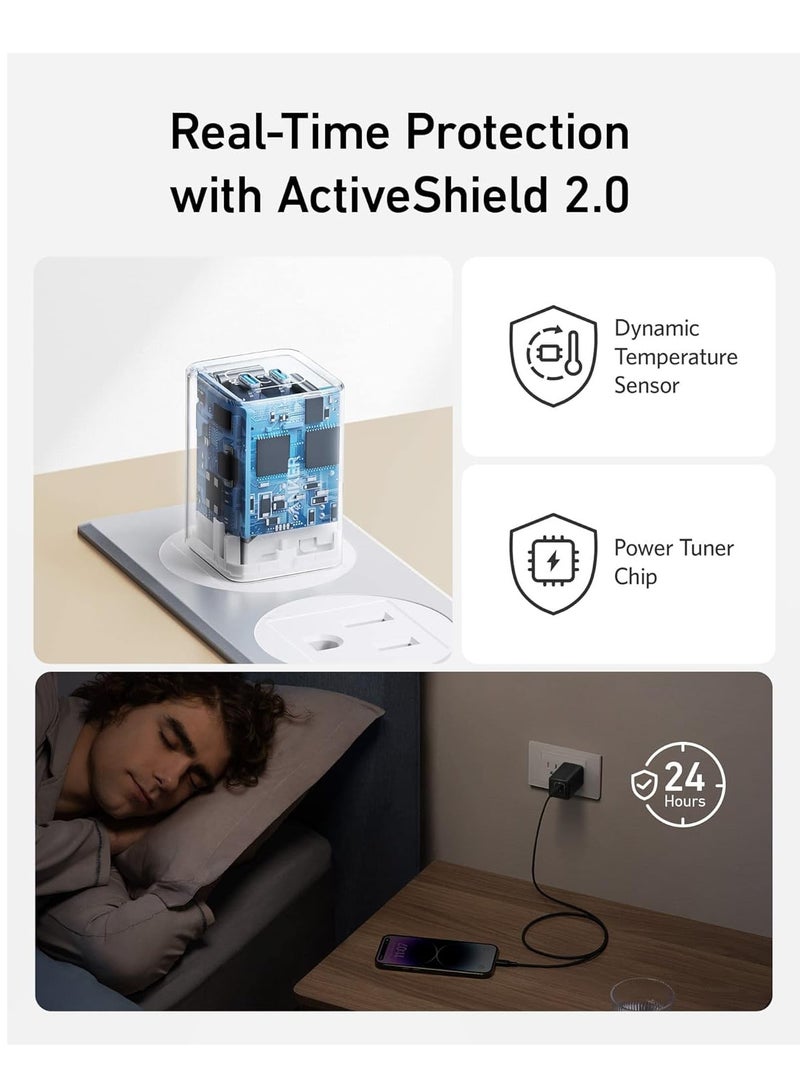 47W USB C Charger, Charger 523 (Nano 3), GaN Compact 2-Port Fast Charger