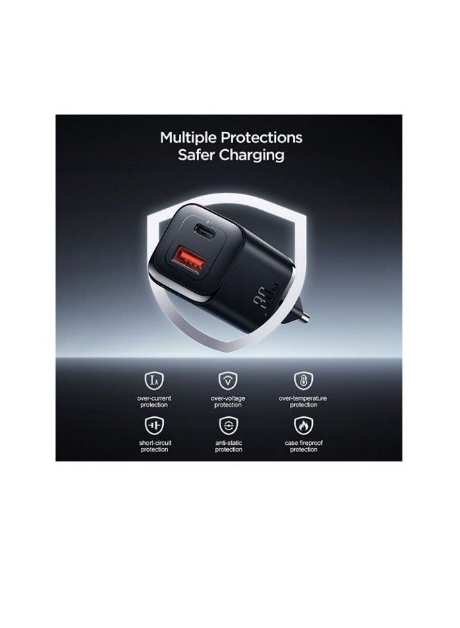 JOYROOM JR-TCF08EU Speed Series PD 30W Dual-Port ( A + C ) Charger - Black