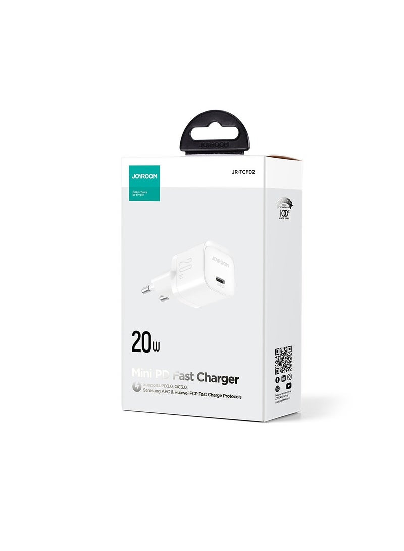 Mini charger USB C 20W PD Joyroom JR-TCF02 - White