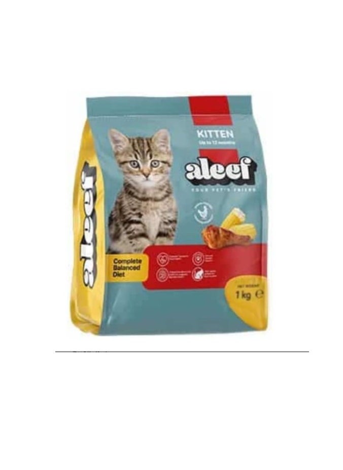 Aleef Dry Food with Chicken & Corn for Kittens (Up to 12 Months) 1k