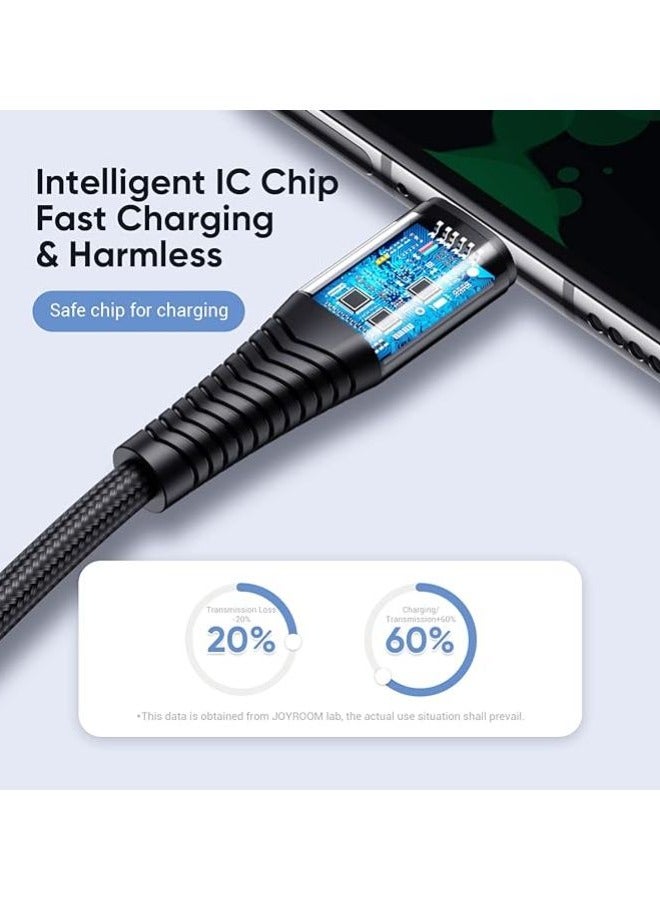 Joyroom S-1230G4 3In1 (Lightning + Type-C + Micro) Fast Charging And Data Cable 1.2M - Black