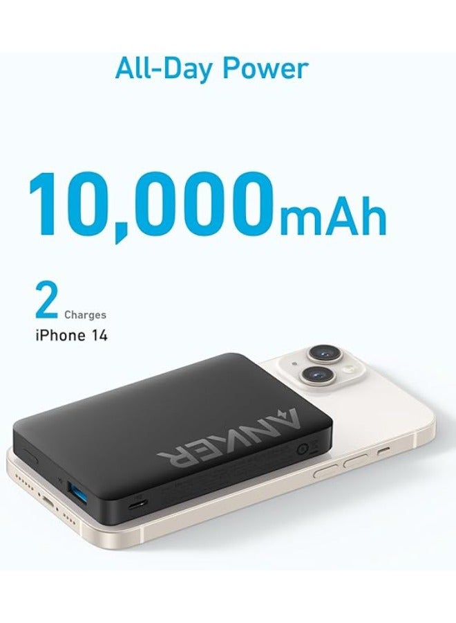 10000 mAh Anker 334 MagGo Battery ( Powercore 10k ) 20W, Magnetic Power Bank, USB-C & Wireless Portable Charger
