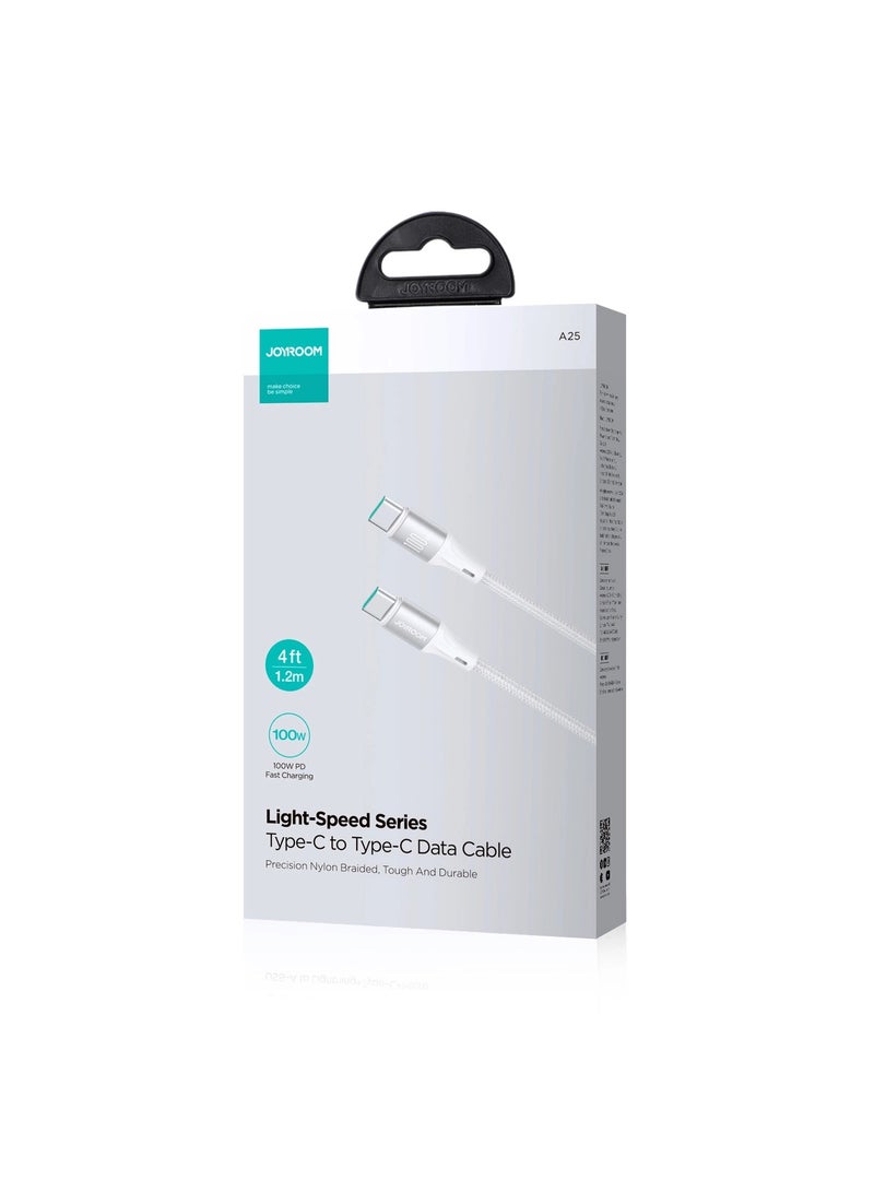 Joyroom Light-Speed Series SA25-CC5 USB-C / USB-C Cable 100W 1.2 m - White