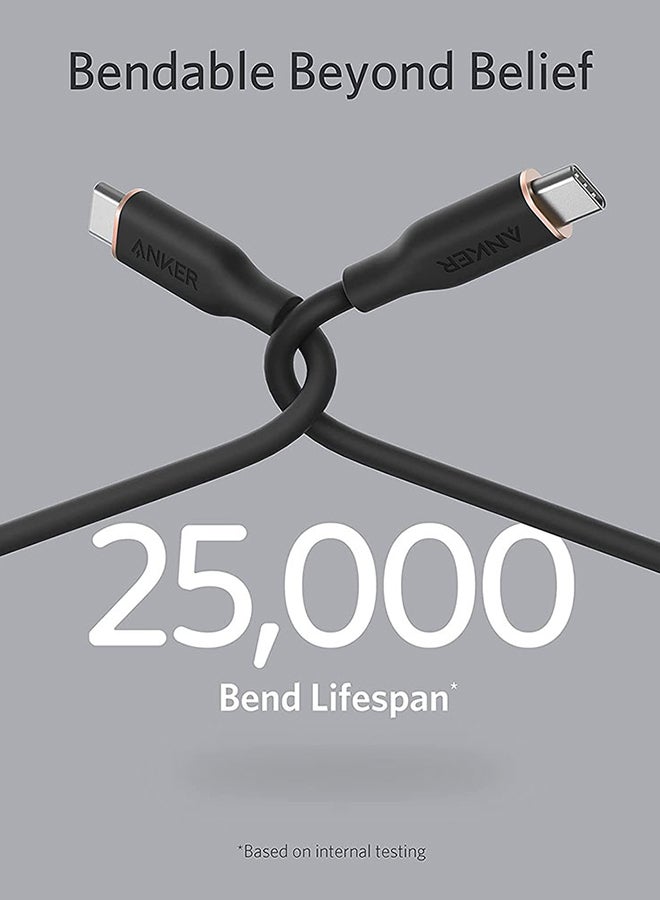 PowerLine III Flow USB-C to USB-C Cable, 643 Cable 100W 6ft, USB 2.0 Type C Charging Cable Fast Charge