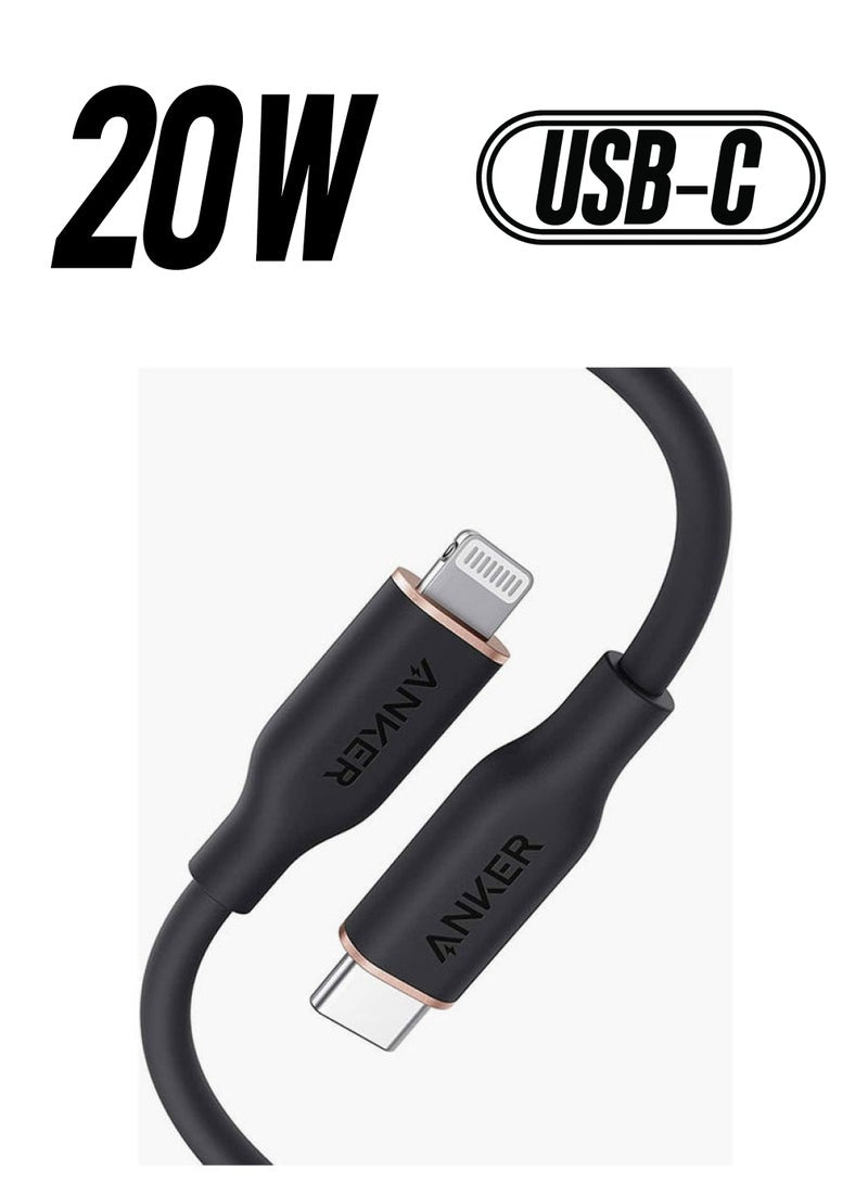 PowerLine III Flow USB-C To Lightning Cable (3ft/0.9m) Black