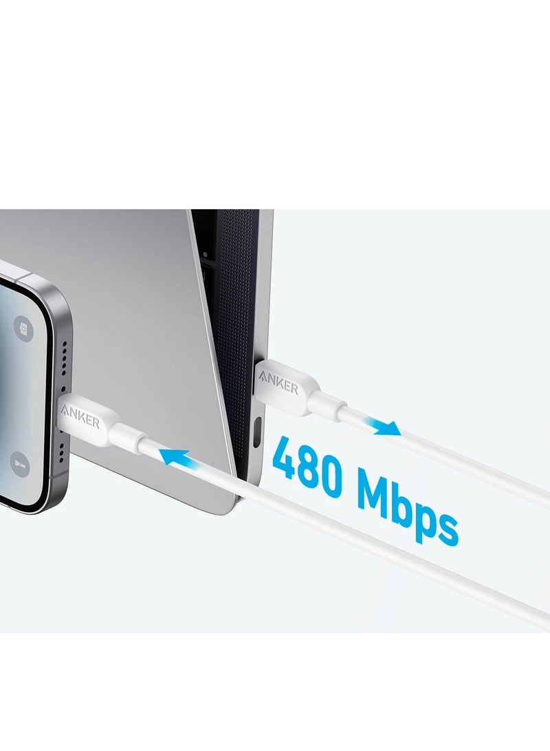 Anker 310 USB- C to Lightning Cable 60W TPE- White