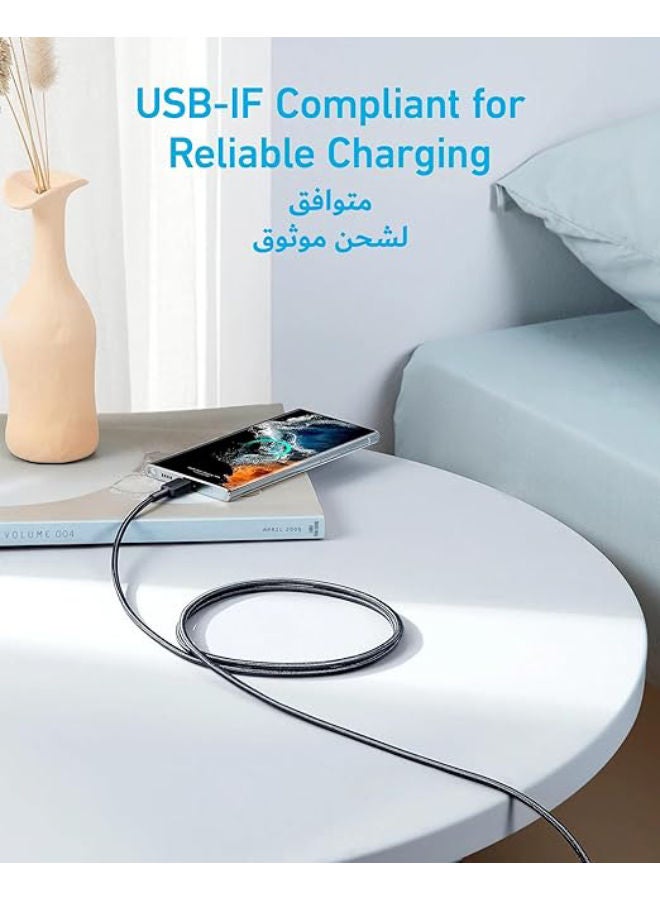 322 USB-C to USB-C Cable 3 fT 60W USB-C Charger Cable