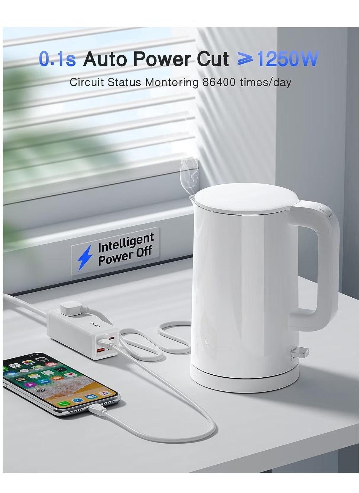 LDNIO SC1418 65W PD Adapter Multifunctional Charger Power Strip - Charge Your Devices Quickly with USB Ports, Type C, and 200cm Extension Socket.