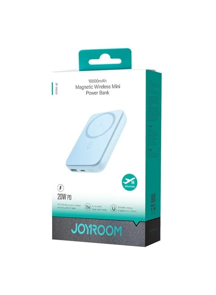10000 mAh JOYROOM JR-W020 20W Magnetic Wireless Phone Charger Power Bank PD Fast Charging Blue