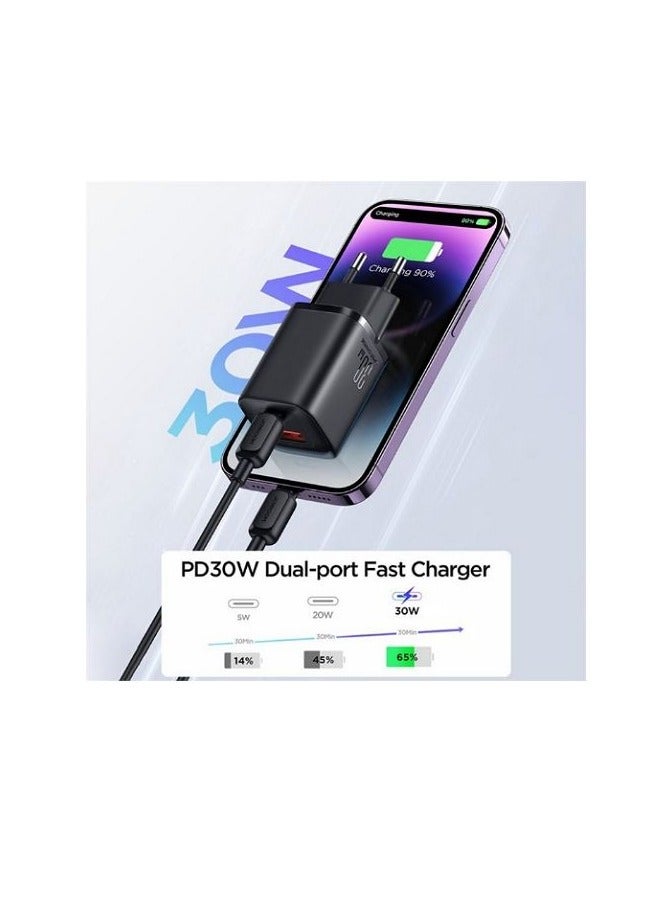 JOYROOM JR-TCF08EU Speed Series PD 30W Dual-Port ( A + C ) Charger - Black