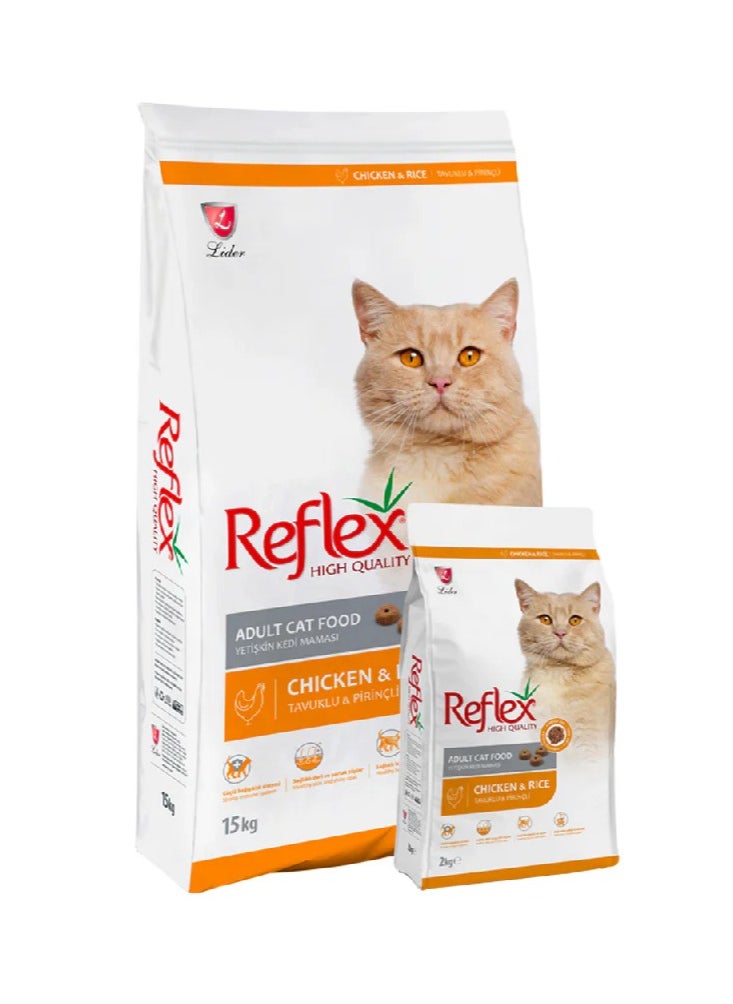 Reflex Dry Food with Chicken and Rice for Adult Cats 2 kg