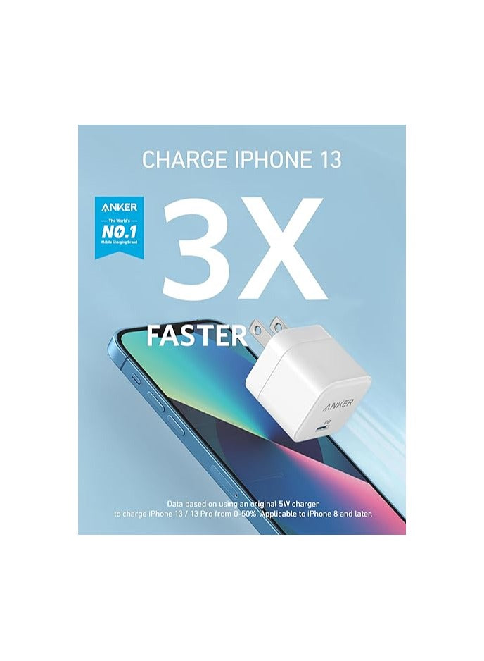 Anker USB C Charger, 20W Fast Charger with Foldable Plug, PowerPort III 20W Cube Charger