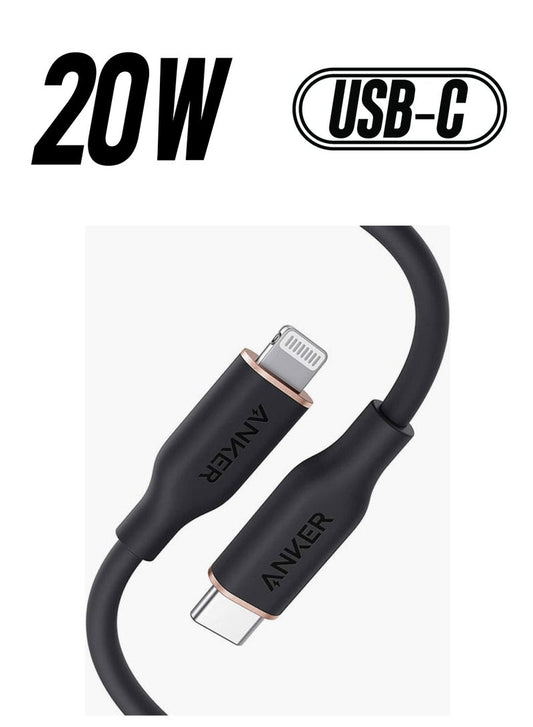 PowerLine III Flow USB-C To Lightning Cable (3ft/0.9m) Black