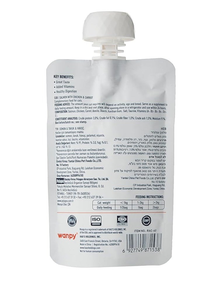 Wanpy Fresh Salmon & Chicken Cat Meat Paste 90g